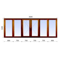 Балкон П-образный 1600x4600 Lider 60 мм 2-камерный стеклопакет ламинированный в массе