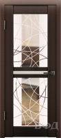 Межкомнатная дверь Л12ПО4 Венге Зеркало кружево