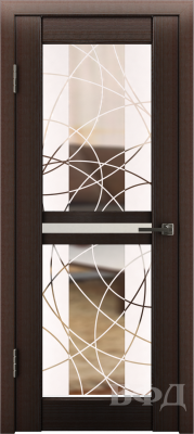 Межкомнатная дверь Л12ПО4 Венге Зеркало кружево