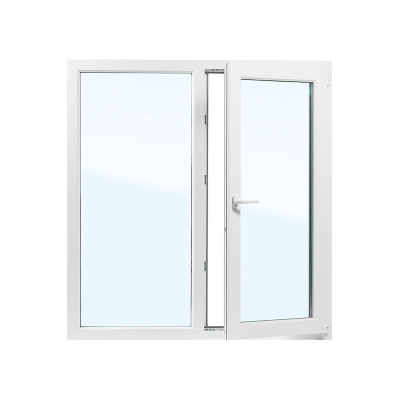 Пластиковое двухстворчатое  окно Elex 60 мм 2 камерный стеклопакет