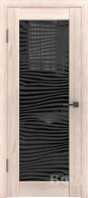Межкомнатная дверь Л8ПО1 Капучино Зебра черное